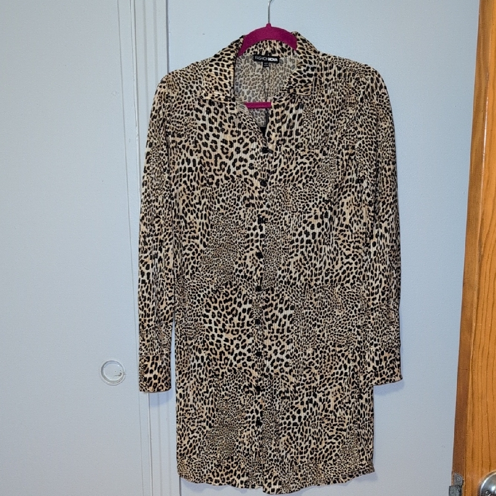 ⚡3/40$⚡ Leopard Print Long Sleeve Dress